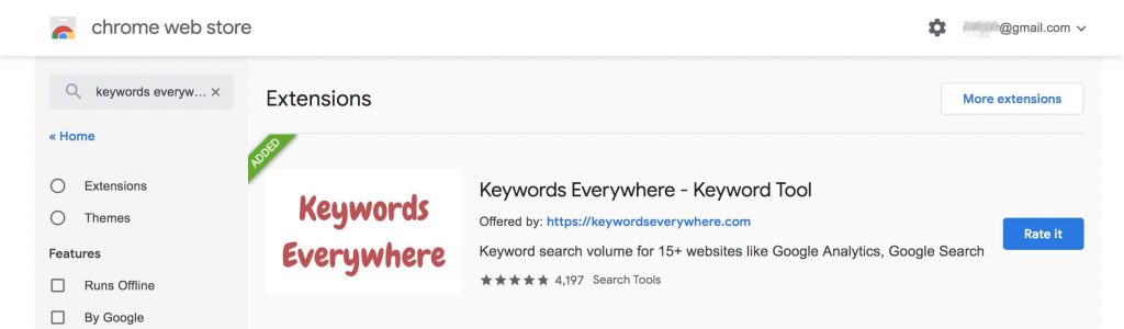 Keywords everywhere Chrome插件