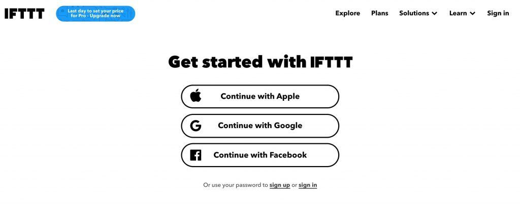 IFTTT主页