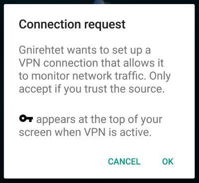 Gnirehtet VPN授权弹窗